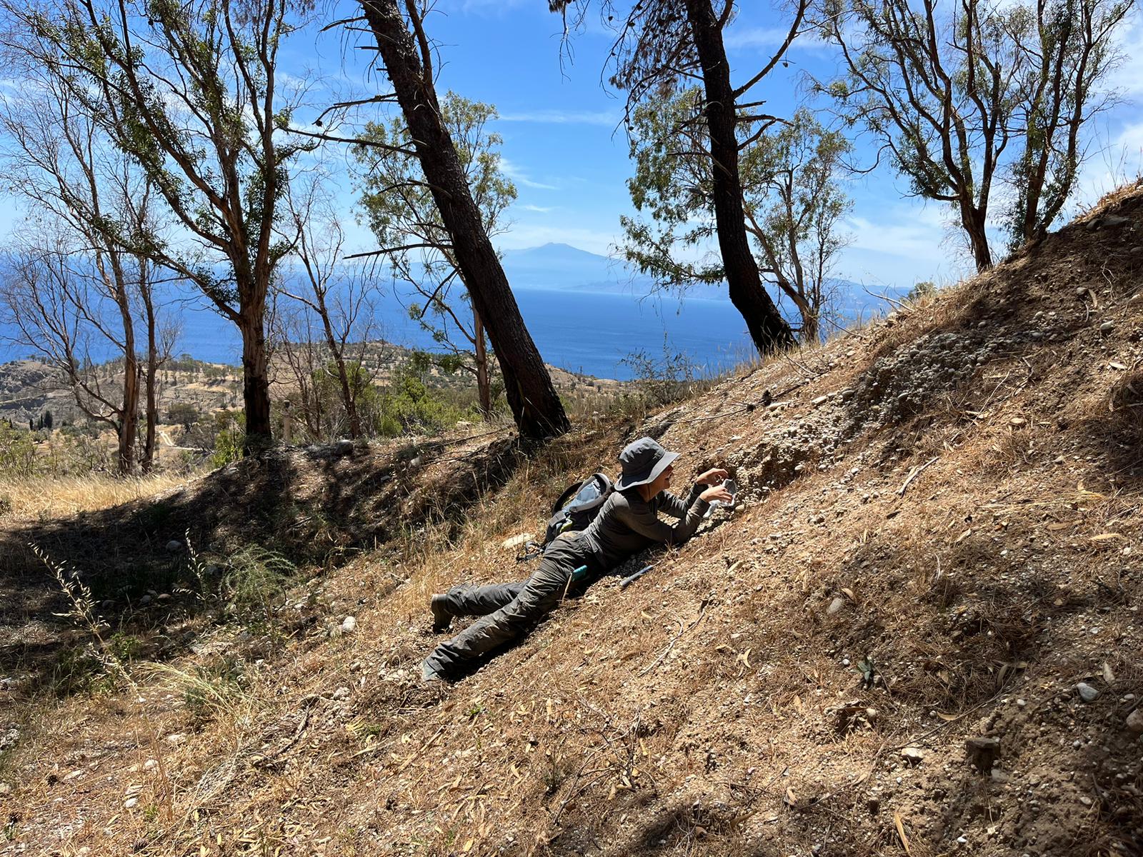 Fieldwork in Calabria illustrating geomorphic research